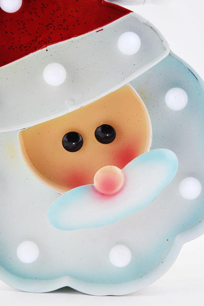 Santa Claus Christmas Holiday Metal Marquee Light Sign, 10.5 Inch, Battery Operated - AsianImportStore.com - B2B Wholesale Lighting and Decor