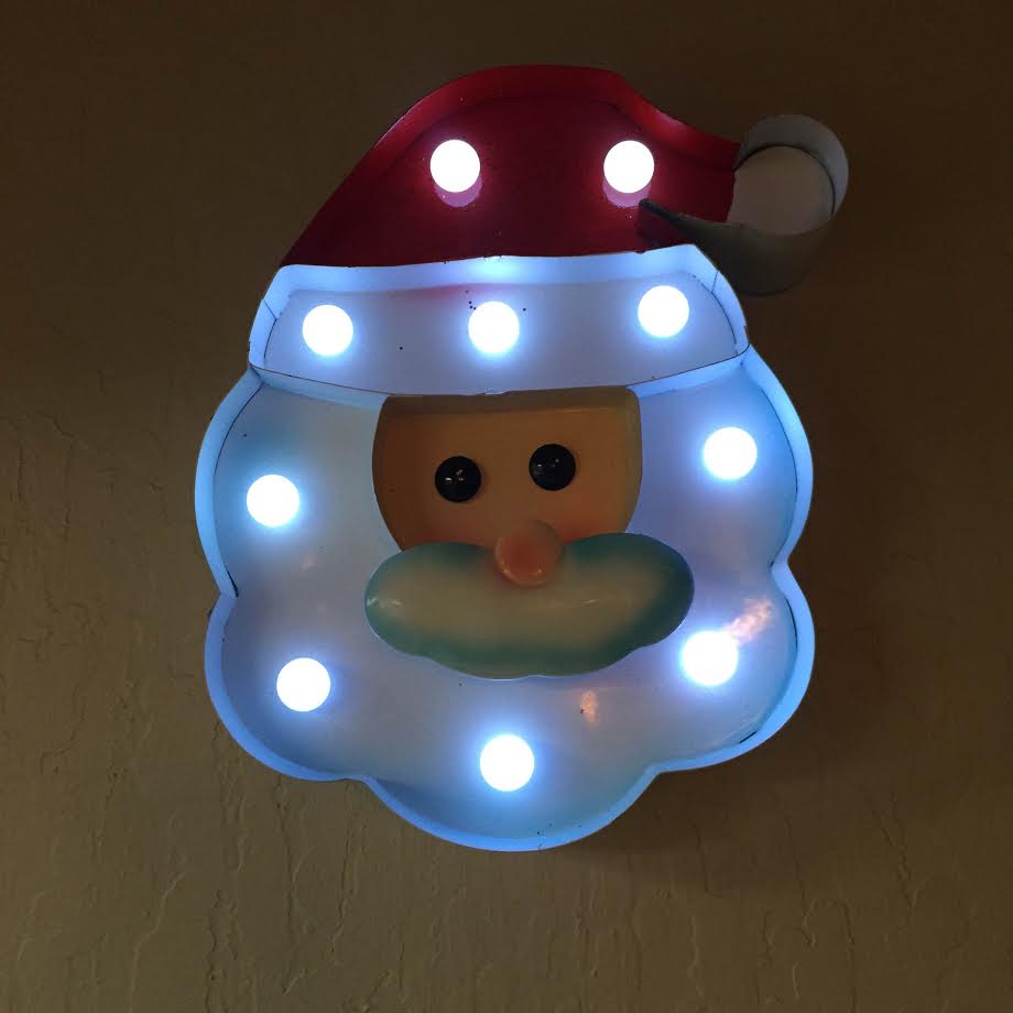 Santa Claus Christmas Holiday Metal Marquee Light Sign, 10.5 Inch, Battery Operated - AsianImportStore.com - B2B Wholesale Lighting and Decor