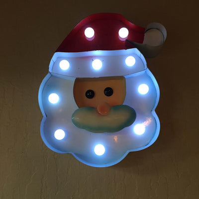 Santa Claus Christmas Holiday Metal Marquee Light Sign, 10.5 Inch, Battery Operated - AsianImportStore.com - B2B Wholesale Lighting and Decor