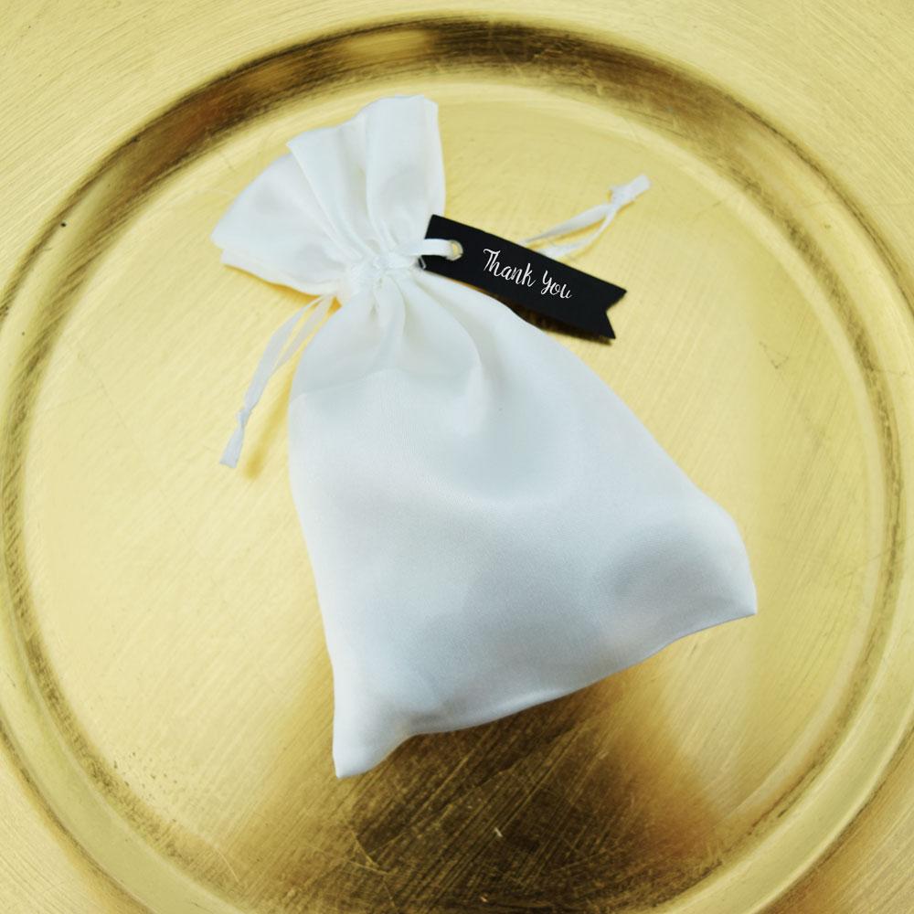  4 x 6" White Satin Fabric Favor Bags Goodie Gift Pouch w/ Pull String (3-PACK) - AsianImportStore.com - B2B Wholesale Lighting and Decor