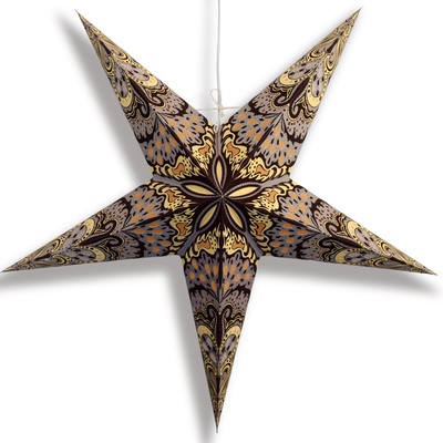 24" Brown Rain Paper Star Lantern, Chinese Hanging Wedding & Party Decoration
