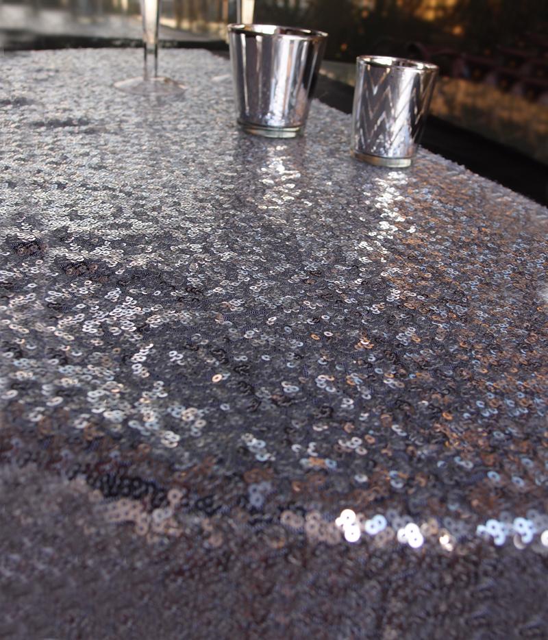 (Discontinued) (50 PACK) Sequin Table Runner - Silver (12 x 108)