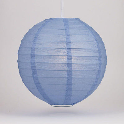 12" Serenity Blue Round Paper Lantern, Even Ribbing, Chinese Hanging Decoration for Weddings and Parties - AsianImportStore.com - B2B Wholesale Lighting and Decor