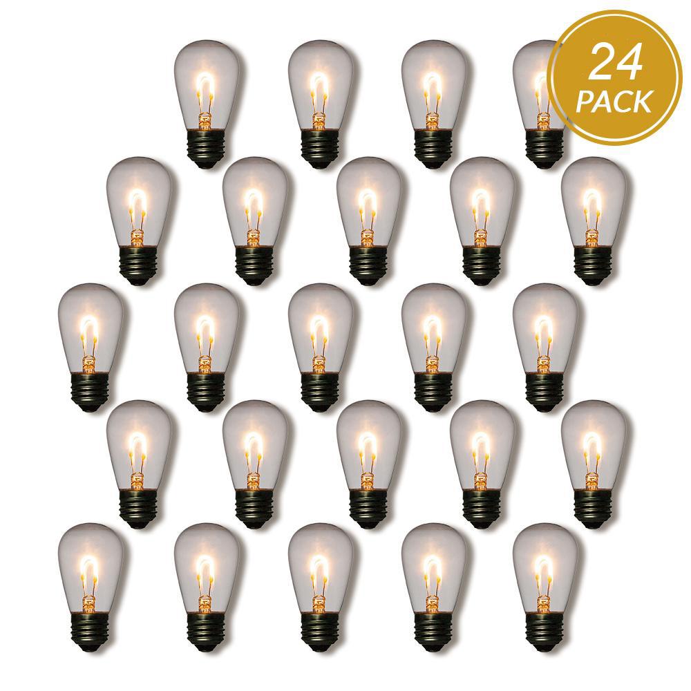 24-Pack LED Filament S14 Shatterproof Energy Saving Light Bulb, Dimmable, 1W,  E26 Medium Base - AsianImportStore.com - B2B Wholesale Lighting and Decor