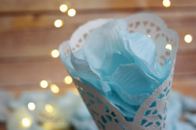 BLOWOUT (20 PACK) Arctic Spa Blue Silk Rose Petals Confetti for Weddings in Bulk
