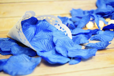 BLOWOUT (100 PACK) Dark Blue Silk Rose Petals Confetti for Weddings in Bulk