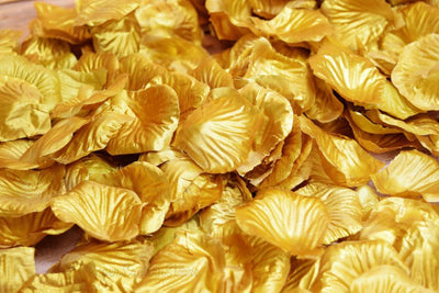 BLOWOUT (100 PACK) Gold Silk Rose Petals Confetti for Weddings in Bulk