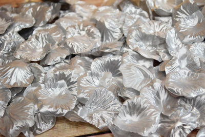 BLOWOUT (100 PACK) Silver Silk Rose Petals Confetti for Weddings in Bulk