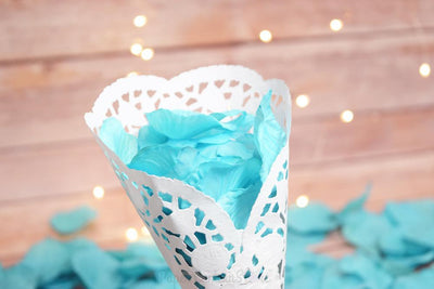 BLOWOUT (100 PACK) Turquoise Silk Rose Petals Confetti for Weddings in Bulk