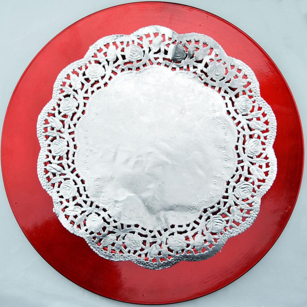  10/12" Round Silver Foil Metallic Doilies Placemats (8-PACK) - AsianImportStore.com - B2B Wholesale Lighting and Decor