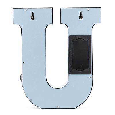 Silver Marquee Light Letter 'U' LED Metal Sign (8 Inch, Battery Operated w/ Timer) - AsianImportStore.com - B2B Wholesale Lighting and Decor