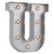 Silver Marquee Light Letter 'U' LED Metal Sign (8 Inch, Battery Operated w/ Timer) - AsianImportStore.com - B2B Wholesale Lighting and Decor