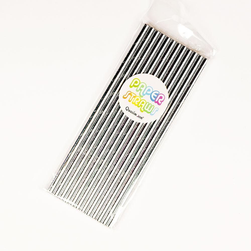 Silver Metallic Paper Straws for Parties, Solid Color (108 PACK) - AsianImportStore.com - B2B Wholesale Lighting and Décor