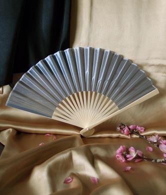 BULK PACK (50) 9" Silver Silk Hand Fans for Weddings - AsianImportStore.com - B2B Wholesale Lighting and Decor