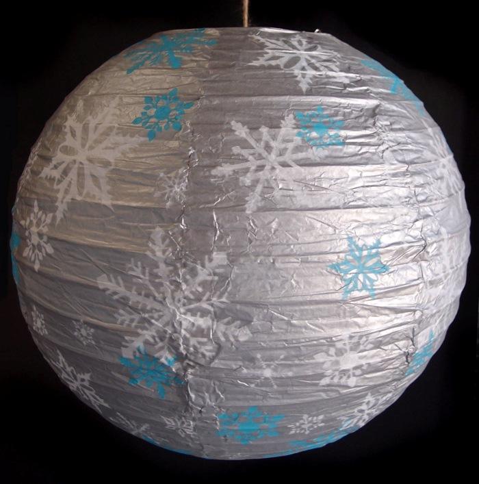 14" Silver Snowflake Christmas Holiday Paper Lantern - AsianImportStore.com - B2B Wholesale Lighting and Decor