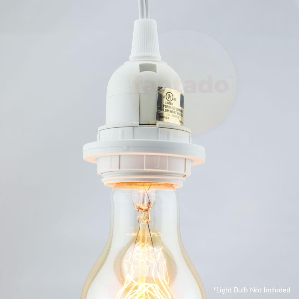 BULK PACK (10) Single Socket Pendant Light Cord Kits for Lanterns (15FT, UL Listed, Switch, White) - AsianImportStore.com - B2B Wholesale Lighting & Decor since 2002