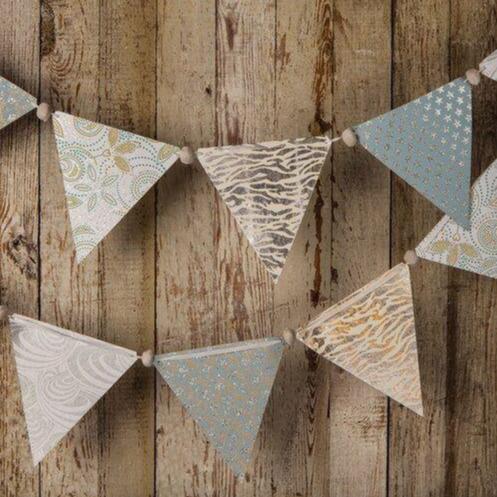  Silver Paper Large Triangle Pennant Banner (9.5 Feet Long) - AsianImportStore.com - B2B Wholesale Lighting and Decor