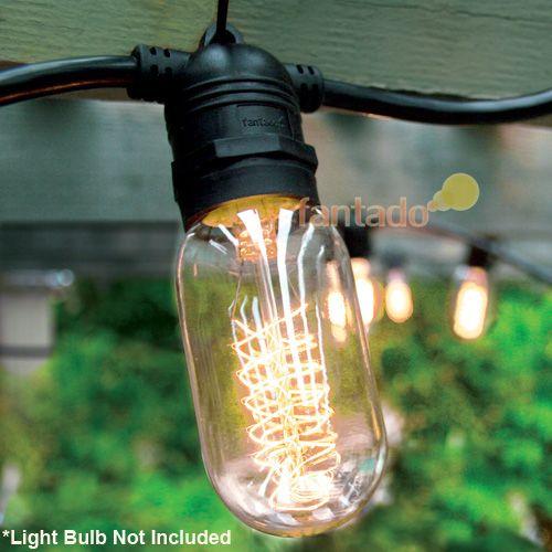  (Cord Only) 15 Socket SJTW Outdoor Commercial DIY String Light 48 FT White Cord w/ E26 Medium Base, Weatherproof - AsianImportStore.com - B2B Wholesale Lighting and Decor