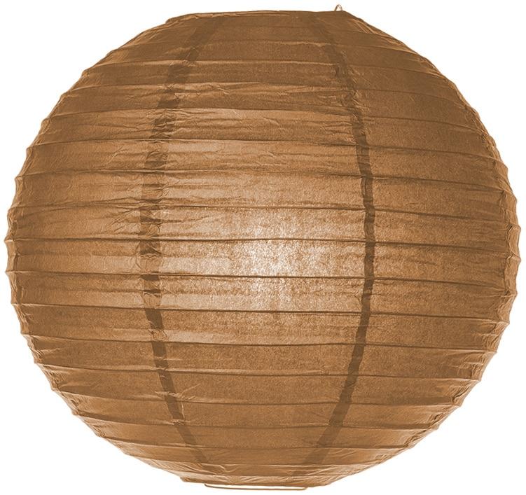 Decorative Paper Lantern - (Single, 18-Inch, Brown, Even Ribbing) Round Paper Lantern - Ideal Wedding and Party Decor Home Accent - AsianImportStore.com - B2B Wholesale Lighting and Decor