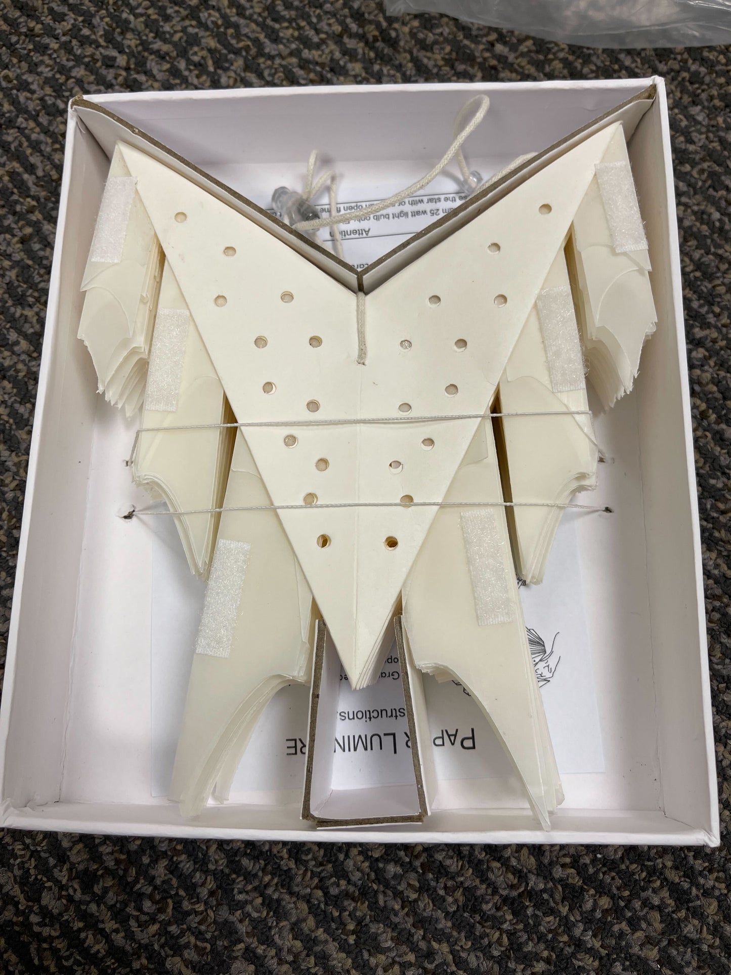 17" White Sleet Snowflake Star Lantern Pizzelle Design