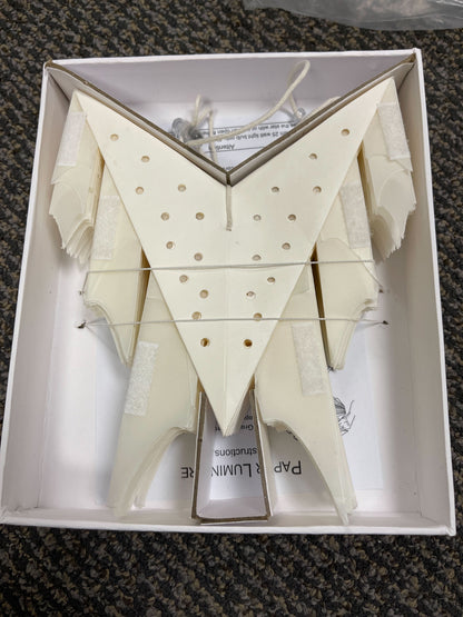 17" White Sleet Snowflake Star Lantern Pizzelle Design