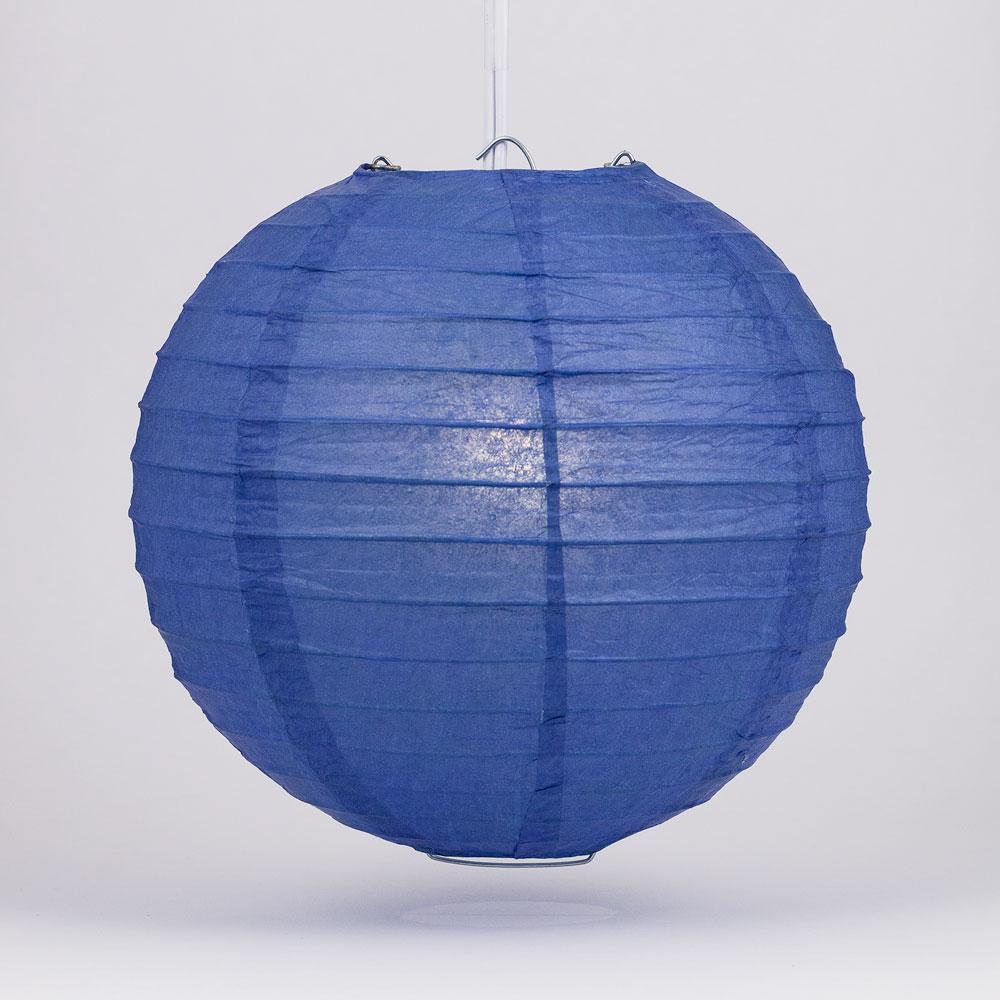 4" Dark Blue Round Paper Lantern, Even Ribbing, Hanging Decoration (10 PACK) - AsianImportStore.com - B2B Wholesale Lighting and Decor