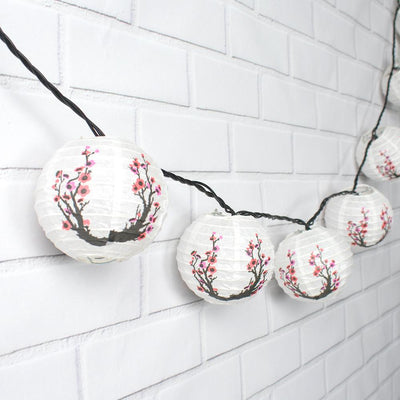 4" Cherry Blossom Round Paper Lantern, Even Ribbing, Hanging Decoration (10 PACK) - AsianImportStore.com - B2B Wholesale Lighting and Decor