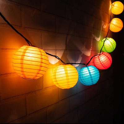 4" Multi-Color Round Paper Lantern, Even Ribbing, Hanging Decoration (10 PACK) - AsianImportStore.com - B2B Wholesale Lighting and Decor