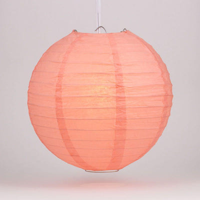 4" Roseate / Pink Coral Round Paper Lantern, Even Ribbing, Hanging Decoration (10 PACK) - AsianImportStore.com - B2B Wholesale Lighting and Decor
