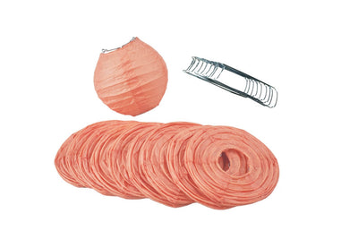 4" Roseate / Pink Coral Round Paper Lantern, Even Ribbing, Hanging Decoration (10 PACK) - AsianImportStore.com - B2B Wholesale Lighting and Decor