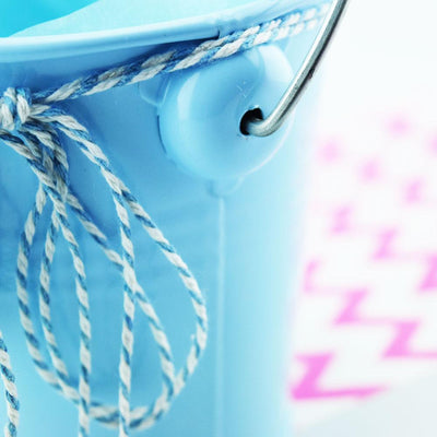 Small 4" Blue Metal Pail Bucket Party Favor with Handle - AsianImportStore.com - B2B Wholesale Lighting and Decor