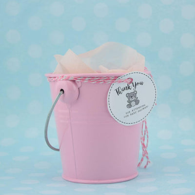 Small 4" Pink Metal Pail Bucket Party Favor with Handle - AsianImportStore.com - B2B Wholesale Lighting and Decor