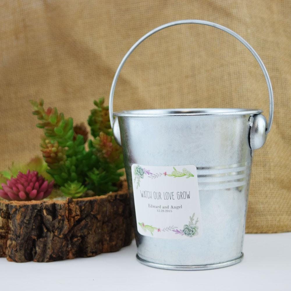  Small 4" Silver Metal Pail Bucket Party Favor with Handle - AsianImportStore.com - B2B Wholesale Lighting and Decor