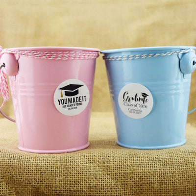 Small 4" White Metal Pail Bucket Party Favor with Handle - AsianImportStore.com - B2B Wholesale Lighting and Decor