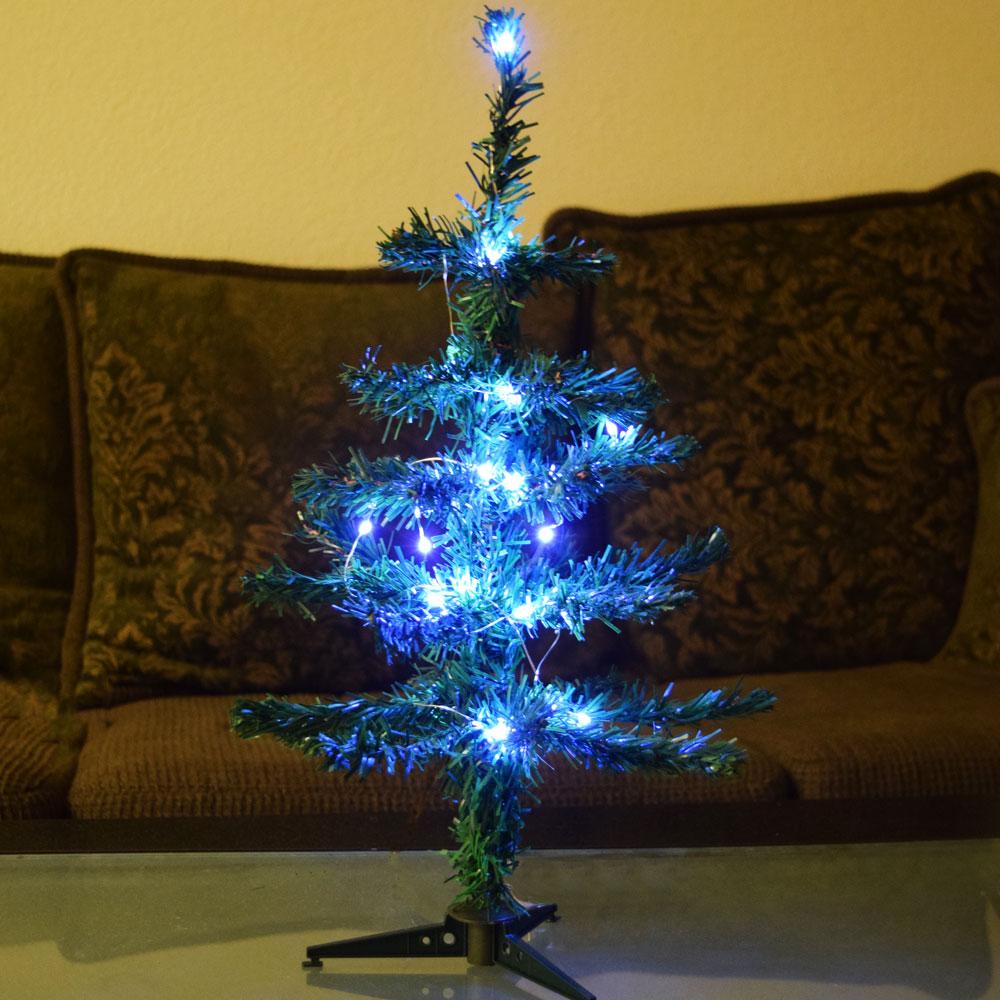  Small 18" LED Lighted Desktop Christmas Tree with Stand, Cool White, Battery Operated - AsianImportStore.com - B2B Wholesale Lighting and Decor