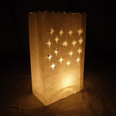 Small Starburst Paper Luminaries / Luminary Lantern Bags Path Lighting (10 PACK) - AsianImportStore.com - B2B Wholesale Lighting and Decor