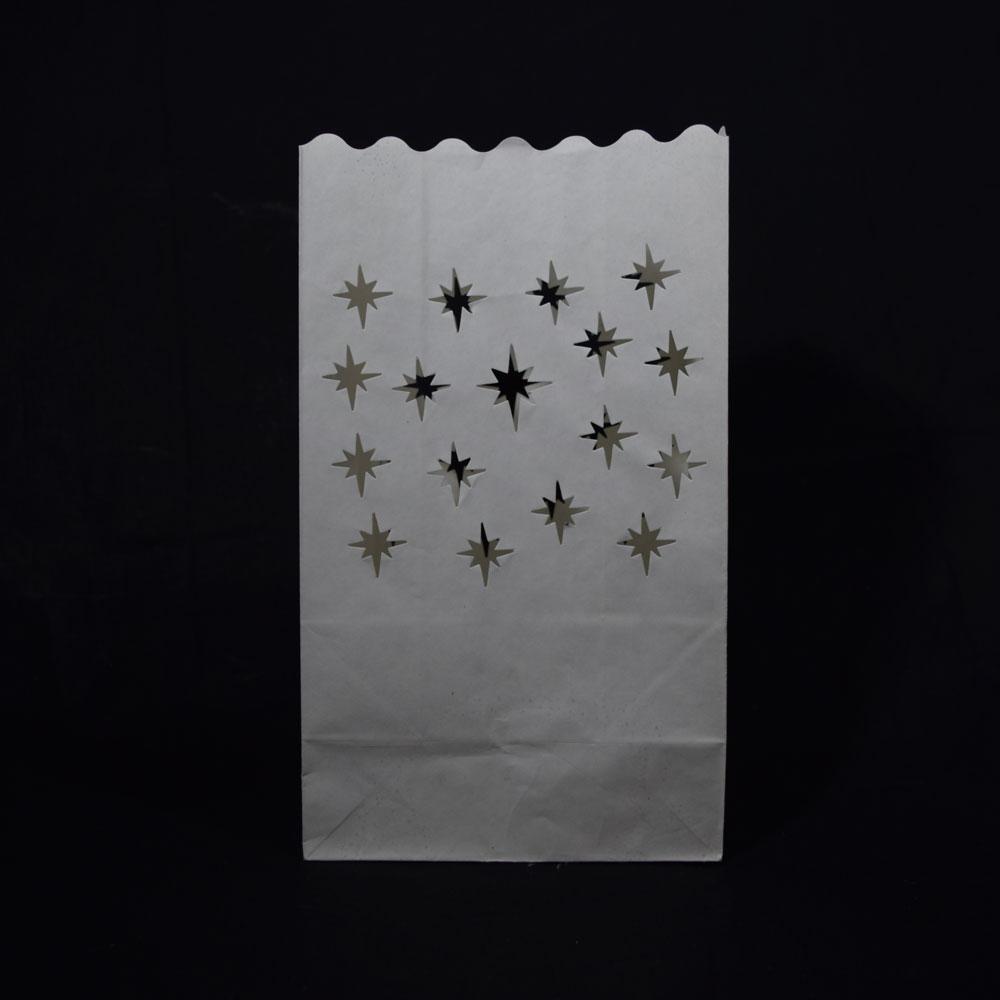 Small Starburst Paper Luminaries / Luminary Lantern Bags Path Lighting (10 PACK) - AsianImportStore.com - B2B Wholesale Lighting and Decor