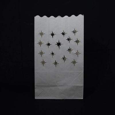 Small Starburst Paper Luminaries / Luminary Lantern Bags Path Lighting (10 PACK) - AsianImportStore.com - B2B Wholesale Lighting and Decor