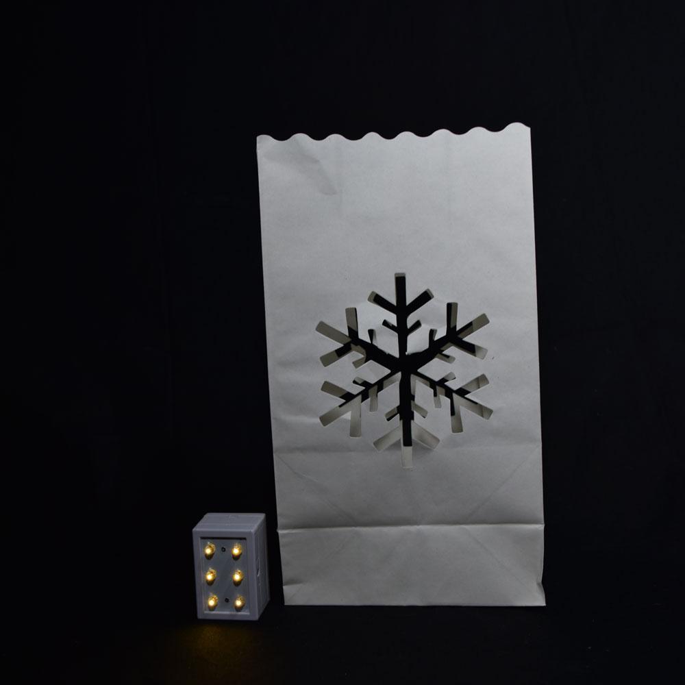 Snowflake Paper Luminaries / Luminary Lantern Bags Path Lighting (10 PACK) - AsianImportStore.com - B2B Wholesale Lighting & Decor since 2002