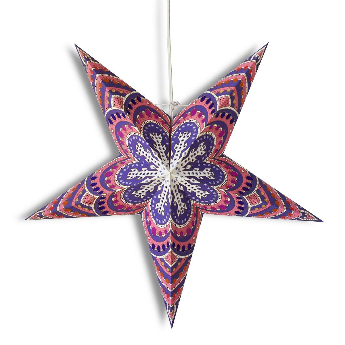 24" Purple Snowflake Paper Star Lantern, Hanging Wedding & Party Decoration - AsianImportStore.com - B2B Wholesale Lighting and Decor