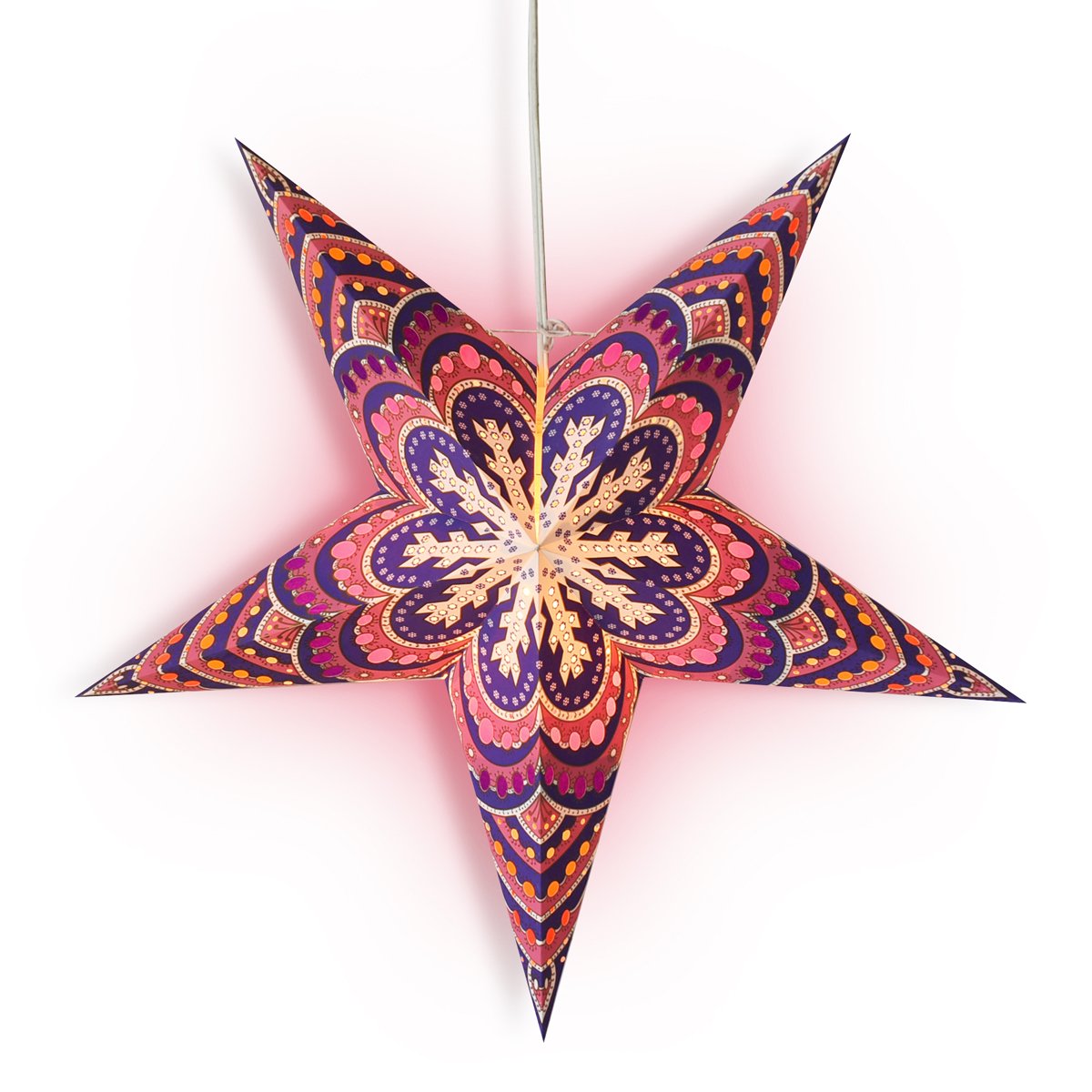 24" Purple Snowflake Paper Star Lantern, Hanging Wedding & Party Decoration - AsianImportStore.com - B2B Wholesale Lighting and Decor