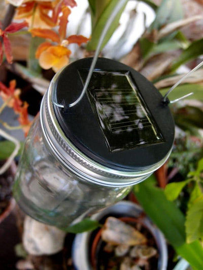 MoonBright&#8482; Solar Powered LED Hanging Mason Jar Light Set (Jar & Lid) - Light Sensitive - AsianImportStore.com - B2B Wholesale Lighting and Decor