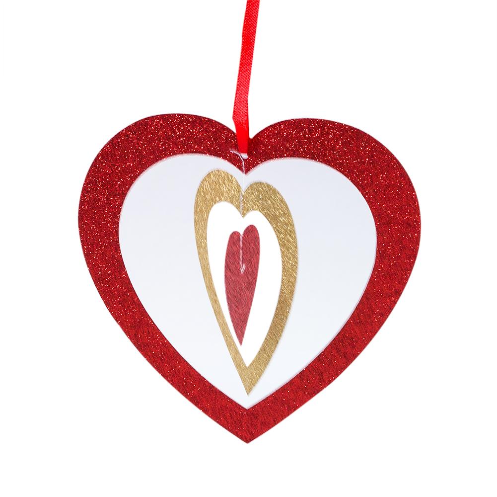  6" Cut-Out Hearts Glitter Red and Gold Paper Hanging Decoration - AsianImportStore.com - B2B Wholesale Lighting and Decor