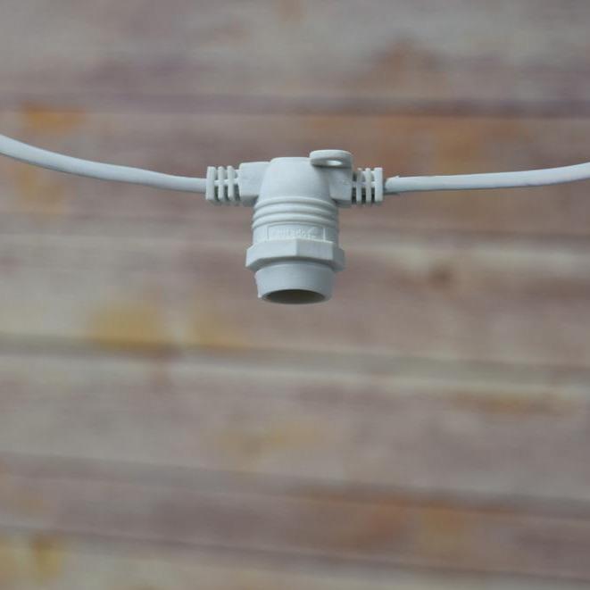  (Cord Only) 100 Socket SPT-2W Outdoor Commercial DIY String Light 104 FT White Cord w/ E12 C7 Base, Weatherproof - AsianImportStore.com - B2B Wholesale Lighting and Decor