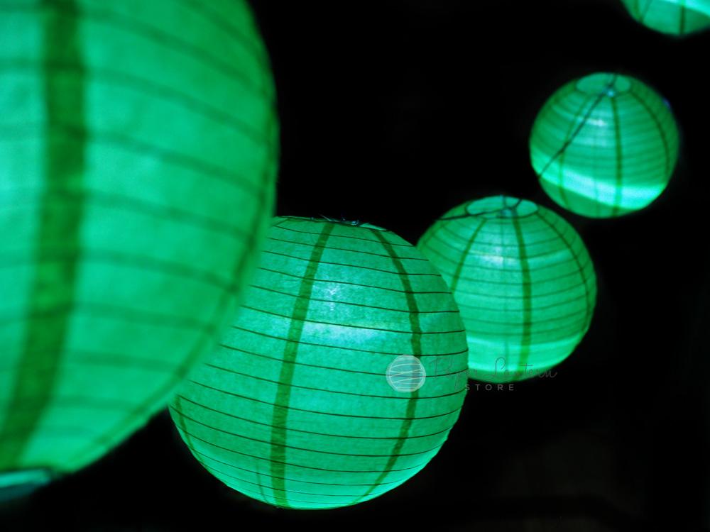 MoonBright 12" Green Paper Lantern Budget Friendly LED Lights (10-PACK Combo Kit) - AsianImportStore.com - B2B Wholesale Lighting and Decor
