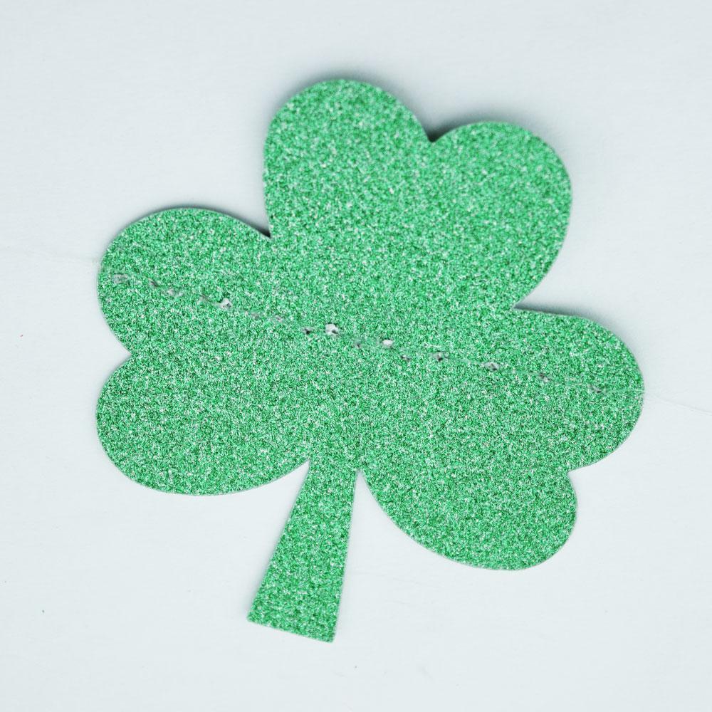 BLOWOUT (100 PACK) St. Patrick's Day Glitter Gold and Green Shamrock Garland Banner (9.5FT)