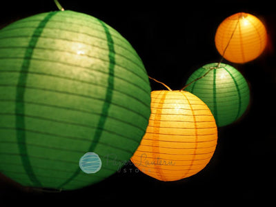 12" St. Patrick's Day Paper Lantern String Light COMBO Kit (21 FT) - AsianImportStore.com - B2B Wholesale Lighting and Decor