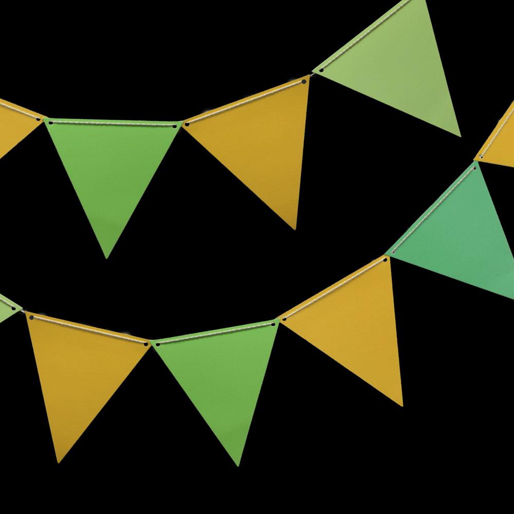 St. Patrick's Day Holiday Green & Gold Triangle Flag Pennant Banner Combo Kit (11FT) - AsianImportStore.com - B2B Wholesale Lighting and Decor