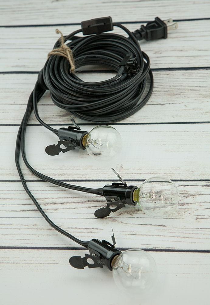 Triple Socket Black Pendant Light Lamp Cord for Star Lanterns, Switch, 19 Ft - Electrical Swag Light Kit