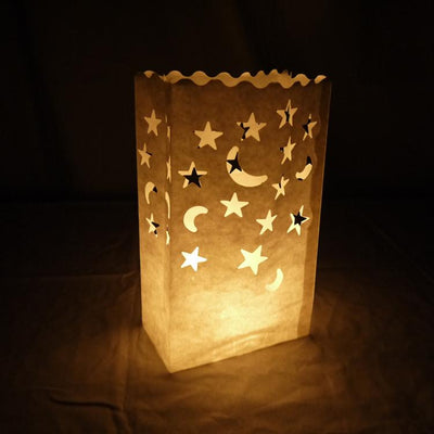 Star Moon Paper Luminaries / Luminary Lantern Bags Path Lighting (10 PACK) - AsianImportStore.com - B2B Wholesale Lighting and Decor